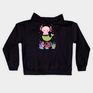 Axolotl Fish Axolotl Mermaid sea Ocean White-Axolotl Lizard Kids Hoodie